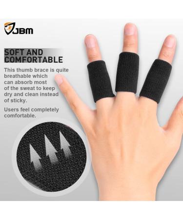 JBM Adult Finger Brace Splint Sleeve Thumb Support Protector - Black | Soft, Cushioned, and Breathable Spandex Material for Comfort and Safety | Suitable for Boating, Gym, and Finger Splinters - Buy Online on GoSupps.com