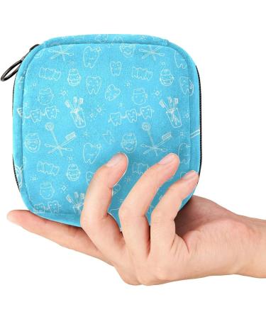 Sanitary Napkin Storage Bag Portable Period Bag for Women Teen Girls Cartoon Teeth Pattern Menstrual Cup Pouch Nursing Pad Holder (Multicolor) Color 3 - Buy Online on GoSupps.com
