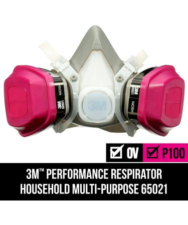 3M Household Multi-Purpose Respirator Includes: 1 Facepiece and 1-Pair Organic Vapor Respirator Cartridges with P100 Particulate Filter - Buy Online on GoSupps.com