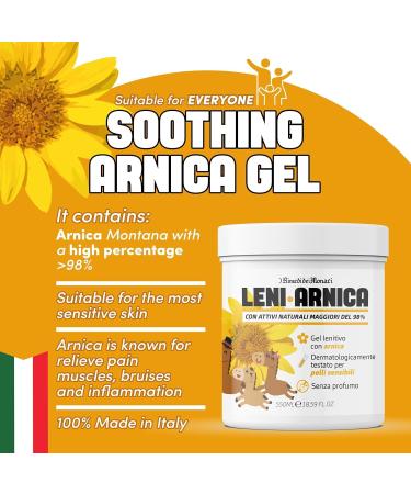 Gel Arnica Montana 98% 550ml | LeniArnica Soulagement Musculaire Naturel pour Peaux Sensibles | Sans Parfum Hypoallerg nique Absorption Rapide | Made in Ital - Buy Online on GoSupps.com