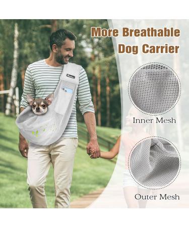 Buy Pawaboo Dog Carrier Bag - Portable & Breathable Pet Travel Bag for Small Dogs & Cats (Up to 14lbs) - Durable Gray Shoulder Bag - Buy Online on GoSupps.com