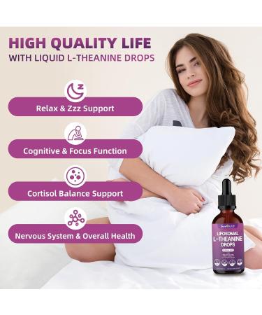 Liposomal L-Theanine with GABA Liquid Drops Theanine 400 mg Supplement for Kids & Adults with Magnesium Glycinate Chamomile Flower Vitamin E & B6 Stress Relief zzZ & Relaxation Support 2 FL OZ - Buy Online on GoSupps.com