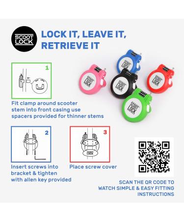 Scoot Lock | Sustainable Combination Roller & Bicycle Lock for Kids & Adults - Reinforced Micro Trunki Segway & More (Black) - Buy Online on GoSupps.com