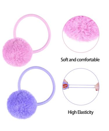Fishdown 24 Pcs Pom Ball Hair Ties for Girls - Multi-colored Ponytail Holders - Cute and Fluffy Pom Pom Hair Bands for Toddlers - Buy Online on GoSupps.com