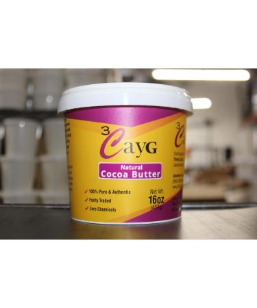 3CAYG Natural Cocoa Butter 1LB Raw Unrefined- Luxurious Skin Moisturizer and Hair Conditioner - Buy Online on GoSupps.com
