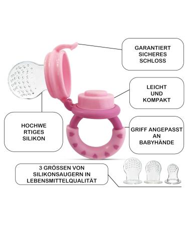BEBI BORN Baby Fruit Teat Set - 1 Fruit Teat + 3 BPA-Free Silicone Teats (3-24 Months) - Pink Fruit Teat for Babies 4+ Months - Safe & Easy to Use - Buy Online on GoSupps.com