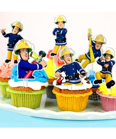 Birthday Cake Decoration Fire Brigade Birthday Decoration 4 Years Boys Fireman Cake Decoration Fireman Cake Topper for Children Birthday Cake Decoration - Buy Online on GoSupps.com