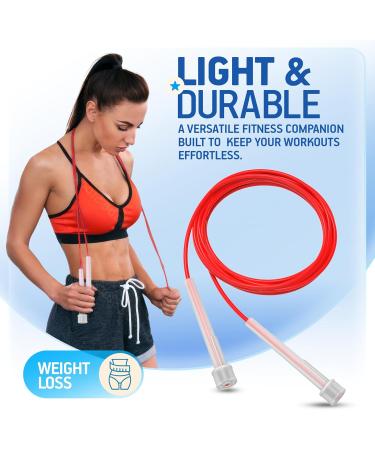 Portum Springs Adjustable Speed Jump Rope - Fitness Rope for Men Women & Kids - 2.8m Lightweight Skipping Rope for Effective Workouts - Buy Online on GoSupps.com