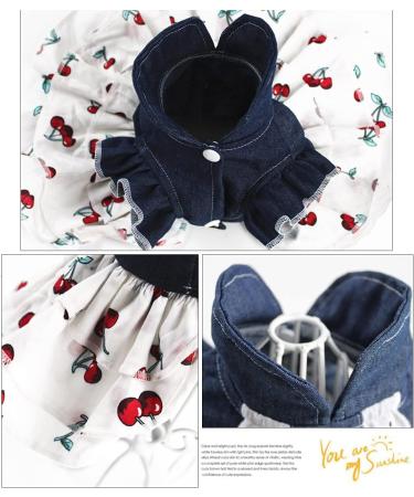 Barrageon Dogs Kneid Sweet Princess Rock Clothing - Summer Bowknot Outfit for Puppies & Cats | Blue Yellow Stripes | Medium Size (20 cm Back Length) - Buy Online on GoSupps.com