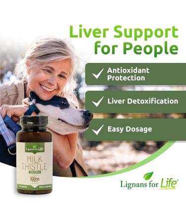 Lignans For Life Milk Thistle Seed Extract Herbal Supplement for Dogs 100mg - 60 Vegetarian Capsules Canine Liver Health - Buy Online on GoSupps.com