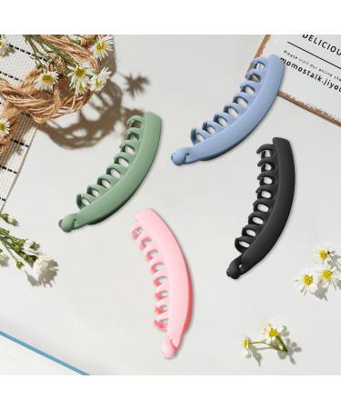 4 Pieces Banana Clips Firm Non-Slip Clips Practical Hair Clips Double Rows Of Gripping Teeth Clips Colorful Vertical Banana Clips Ponytail Hair Accessories For Ladies And Girls - Buy Online on GoSupps.com
