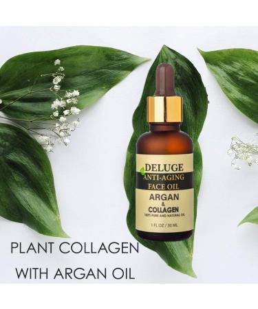 Collagen Face Oil with Argan Oil - 100% Natural Anti-Aging Treatment for Fine Lines & Wrinkles - Smoothing & Firming Botanical Skin Care - Buy Online on GoSupps.com