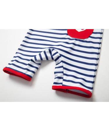 BONVERANO Baby Boys Sunsuit UPF 50+ with Zipper & Sun Hat | 2-3 Years | Stripe - Buy Online on GoSupps.com