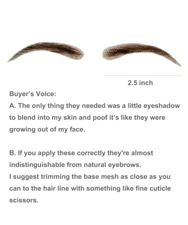 Handmade Human Hair Fake Eyebrows | Brown Lace Eyebrow Extensions for Women | International Shipping Available - Buy Online on GoSupps.com