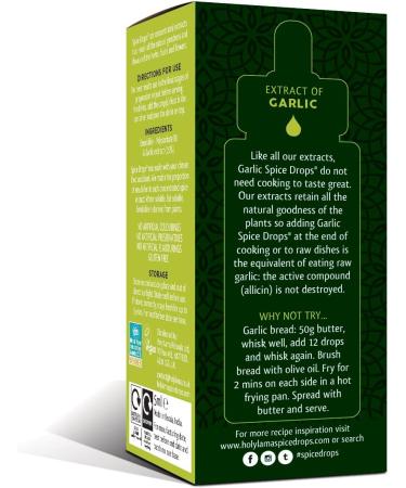 Holy Lama Natural Pure Garlic Extract Spice Drops (Easy Garlic) No Artificial Colouring Preservative Or Flavouring (Single 5ml) - Buy Online on GoSupps.com
