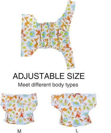 Cutieplusu Washable Pocket Diaper Cover - Adjustable Reusable Leak-Proof Breathable Adult Fabric Diaper - Cute Giraffe Design - Buy Online on GoSupps.com