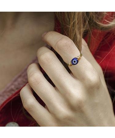 s for Women | Demon Eye for Women | Trendy Blue Eye Bead Handmade Dainty Silver Gold Wire Wrapped for Girls Fovolat Gold 7 - Buy Online on GoSupps.com