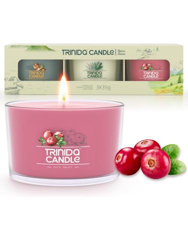 TRINIDa Candles Gifts for Women & Men Candle Gift Set for Leisure & Relax 3 Travel Portable Multi Scented Filled Votive Candles (Nature Retreat Collection) Multi-colored - Nature Retreat