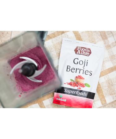 Organic Goji Berries - Foods Alive Superfoods 8 oz (227 g) - Nutrient-Rich Superfood - Buy Online on GoSupps.com