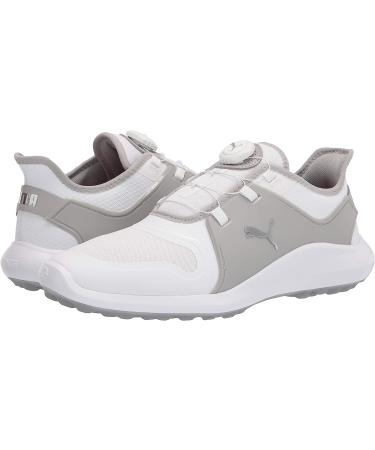 PUMA Men's Ignite Fasten8 Disc Golf Shoe 10.5 - Puma White/Silver/High Rise - Buy Online on GoSupps.com