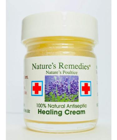 100% Natural Antiseptic Healing Cream Heals and Soothes Infected Skin Bed Sores Pressure Sores Wounds Painful Ulcers Itching Scrapes Rashes Cuts Burns Poison Ivy Eczema Psoriasis 1oz.