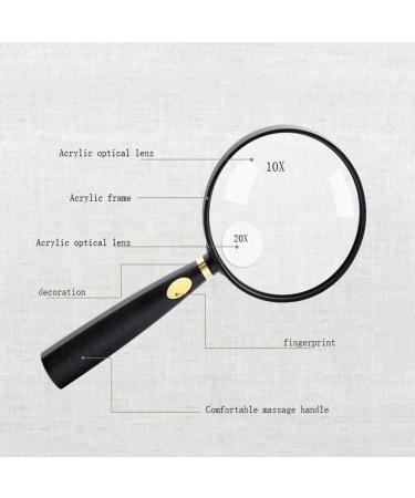 Glass with Light 10X Handheld Glass 20 Times Old High-Definition High-Power Optical Lens Read Reading 90MM 2X 4X 25x Lightweight Handheld Glass Good Times - Buy Online on GoSupps.com