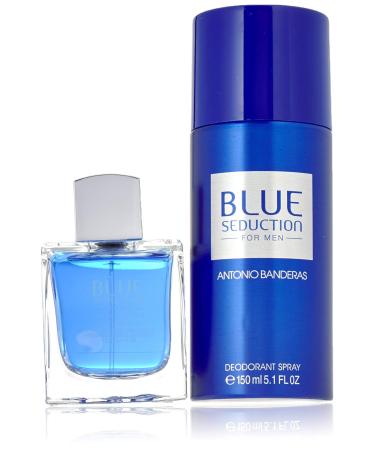 Antonio Banderas Blue Seduction for Men 2 Piece Set (3.4 Eau de Toilette Spray + 5.1 Deodorant Spray)