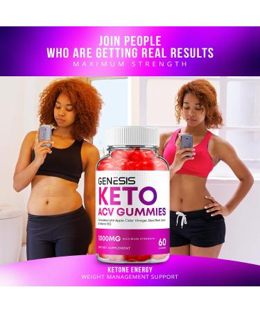 Genesis Keto ACV Gummies - Advanced Formula for Men & Women | Apple Cider Vinegar Dietary Supplement with B12 & Beet Root Juice - 60 Gummies - Buy Online on GoSupps.com