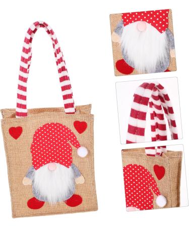 jojofuny Christmas Bag Bags Hand Bags Burlap Tote Bags Party Supply Vintage Container Shopping 1 count (Pack of 1) Picture 3 - Buy Online on GoSupps.com