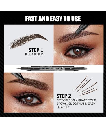  KALOEY Eyebrow Pencil Microblading Eyebrow Pencil 2 in 1 Double Ended 3D with 2 Forked Tips for a Natural Look and Long-Lasting Results - Buy Online on GoSupps.com