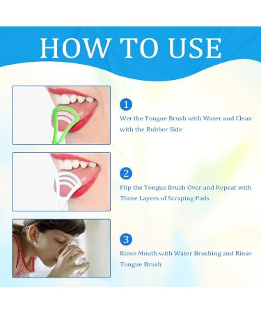 Set of 6 Tongue Scrapers 2in1 for Adults and Children Tongue Scraper Tongue Cleaner for Removing Bad Breath Improves Your Oral Hygiene - Buy Online on GoSupps.com