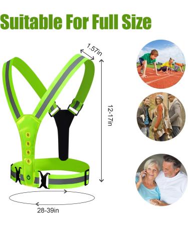 LED Reflective Running Vest | High Visibility Safety Gear for Night Running, Walking, Cycling | Adjustable Elastic Fit | Rechargeable Lights for Runners - Buy Online on GoSupps.com