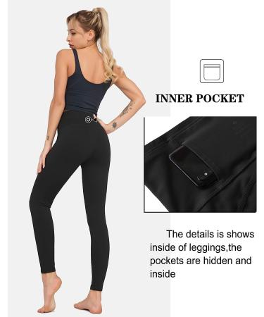 Dragon Fit High Waist Compression Yoga Pants with Tummy Control and 2 Inner Pockets - Black, Large - Buy Online on GoSupps.com