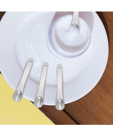 WLLHYF Mini Metal Makeup Spatula Skin Care Cosmetic Spoon Reusable Applicator Beauty Scoop for Facial Cosmetic for Face Mask Cream Lotions Moisturizers (3 Silver) - Buy Online on GoSupps.com