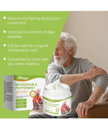 Magnesium & Peppermint Joint Care Cream Cooling Bone & Muscle Comfort Cream with Magnesium Chloride Daily Massage Moisturizing Cream for Joint Movement Support. (1Pcs) - Buy Online on GoSupps.com