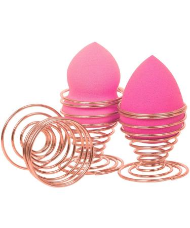 TRIXES 2 pieces rose gold stand for your make-up sponges made of stainless steel wire spiral spring - for beauty blender