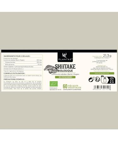 Organic Shiitake * Plantae * 60 Vegetable Capsules * Strengthens the Immune System * 50% Polysaccharides + 15% Beta Glucans * - Buy Online on GoSupps.com