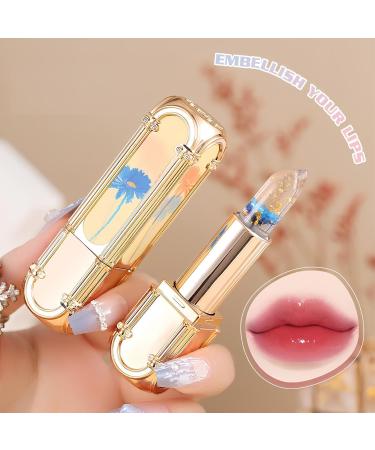 Flower Shape Color Changing Lipstick Crystal Jelly Color Changing Lipstick Temperature Changing Lip Balm Long Lasting Nourishing Moisturizing Balm - Buy Online on GoSupps.com
