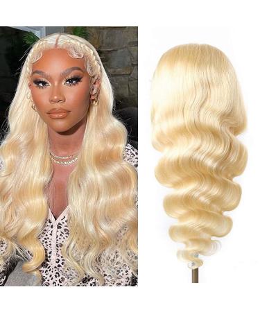 HELLOSH 26 Inch Blonde Lace Front Human Hair Wig 613 Pre Plucked with Baby Hair - 13x4 HD Lace Frontal Wig - Buy Online on GoSupps.com
