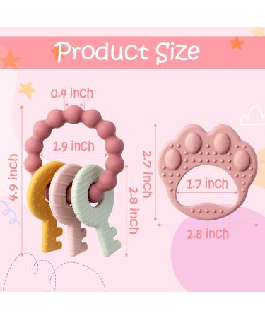 2-Piece Pink & Blue BPA-Free Silicone Baby Teething Rings - Easy to Hold Chew Toys for Newborns | Safe Soft & Stylish - Buy Online on GoSupps.com