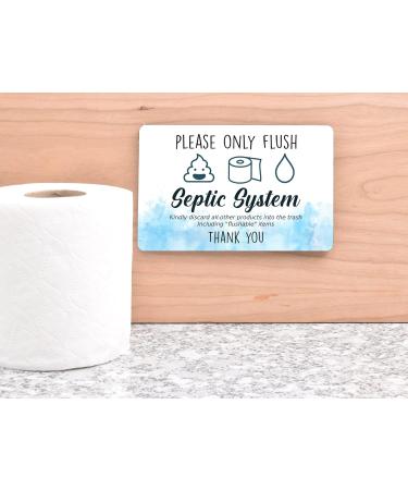 Septic Tank Sign for Toilet | Fun Novelty Adhesive Bathroom Sign | Septic System Signs for International Shipping - Buy Online on GoSupps.com