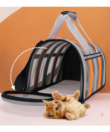 DUDUsilkly Soft-Side Cat Carrier Bag Portable Pets Carriers For Cats Dogs dog carrier with pet mat dog carrier (L Orange) L Orange - Buy Online on GoSupps.com