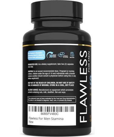 Flawless For Men Stamina | L-Arginine L -Citrulline & Nitric Oxide Supplement for Men | Promotes Male Vitality Blood Flow and Endurance | 60 Capsules - Buy Online on GoSupps.com
