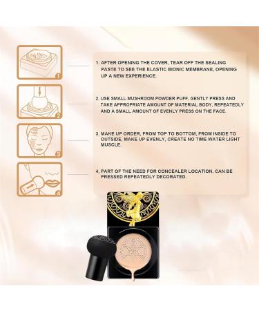 LNWZBEQI 2024 New Mushroom Head Air Cushion CC Cream Long-Lasting Brightening Concealer Foundation Waterproof Matte Moisturizing Concealer Foundation - Buy Online on GoSupps.com