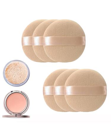 Shulllin 6 piece face sponge puff unisex foam sponges make-up sponge face color sponge powder tound foundation make-up sponge for bb cream sunscreen cream and powder (skin color)