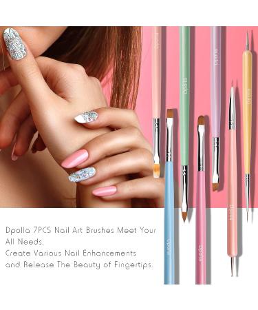 Dpolla 7PCS Nail Art Brush Set - Gel Polish Design Pen Painting Tools for Nail Extension & Builder Gel - Liner Brush, Dotting Pen - Salon Quality for Home DIY Manicure - Buy Online on GoSupps.com