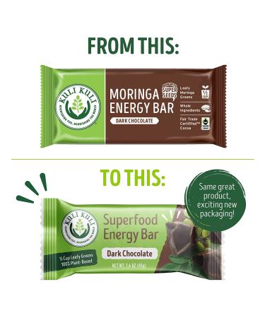 Kuli Kuli Moringa Energy Bars - Dark Chocolate, 12 Pack (1.6 oz each) | Nutrient-Packed Snacks - Buy Online on GoSupps.com
