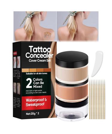 Tattoo-Cover-Up  Long Lasting Tattoo-Cover-Up-Makeup Waterproof  Natural Tattoo-Concealer for Tattoo/Scars/Even Skin Tone