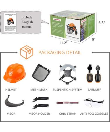 CUKUGUARD Safety Helmet with Hearing Protection & Visor | Comfortable Impact Protection for Head Ear & Eye - International Shipping - Buy Online on GoSupps.com