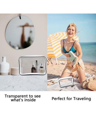 Clear Travel Toiletry Bag - Lightweight TSA Approved Transparent Cosmetic Pouch for Multipurpose Use - White (1 Pack) - Buy Online on GoSupps.com